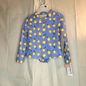 Girl's long sleeve 2pc Swimsuit. Blue. Size 3T